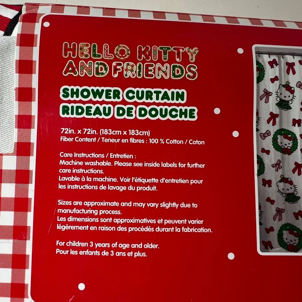 Hello Kitty Christmas Shower Curtain 72 x 72